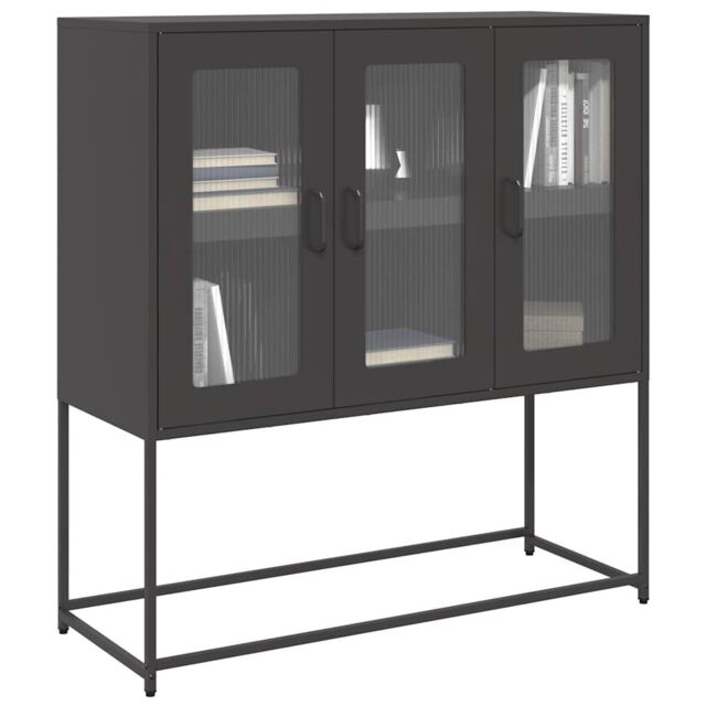 Berkfield Home Sideboard Black 100.5x39x107 cm Cold-rolled Steel - image 1