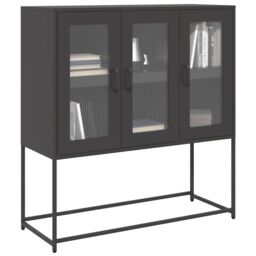Berkfield Home Sideboard Black 100.5x39x107 cm Cold-rolled Steel - thumbnail 1