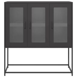 Berkfield Home Sideboard Black 100.5x39x107 cm Cold-rolled Steel - thumbnail 5