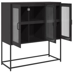 Berkfield Home Sideboard Black 100.5x39x107 cm Cold-rolled Steel - thumbnail 6