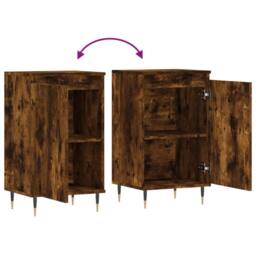 Berkfield Home Sideboard Smoked Oak 40x35x70 cm Engineered Wood in Brown - Size: 40 x 35 x 70 cm - thumbnail 9