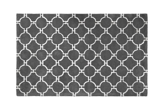Orsina Large Grey Hand Woven Rug, Durable Wool Cotton Blend Kensington Rug, Soft Underfoot Circle Design Rug - Size: Small - image 1