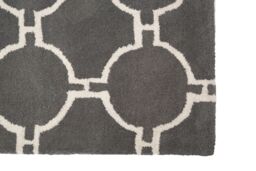 Orsina Large Grey Hand Woven Rug, Durable Wool Cotton Blend Kensington Rug, Soft Underfoot Circle Design Rug - Size: Small - thumbnail 3