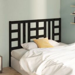 Berkfield Home Bed Headboard Black 166x4x100 cm Solid Wood Pine - Size: 166 x 4 x 100 cm - thumbnail 3