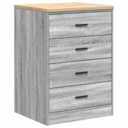 Berkfield Home Garage Storage Cabinet Grey Sonoma 60x51x85 cm Solid Wood Pine - Size: 60 x 51 x 85 cm - thumbnail 1