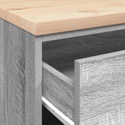 Berkfield Home Garage Storage Cabinet Grey Sonoma 60x51x85 cm Solid Wood Pine - Size: 60 x 51 x 85 cm - thumbnail 9