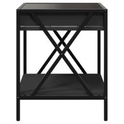 Berkfield Home Bedside Table with Infinity LED Black 40x40x49 cm - Size: 40 x 40 x 49 cm - thumbnail 7