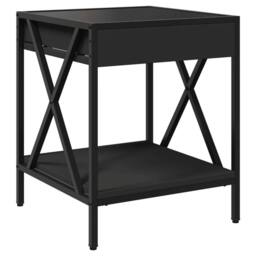 Berkfield Home Bedside Table with Infinity LED Black 40x40x49 cm - Size: 40 x 40 x 49 cm - thumbnail 8