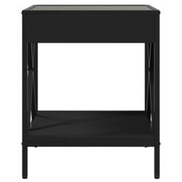 Berkfield Home Bedside Table with Infinity LED Black 40x40x49 cm - Size: 40 x 40 x 49 cm - thumbnail 6