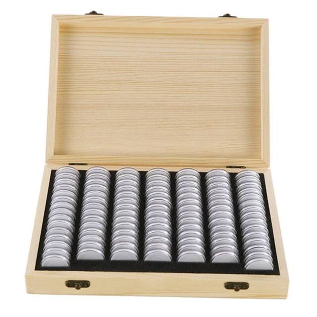 Kelvenix 100Pcs Coins Display Storage Box Case Capsules in Beige - Size: 500mm - image 1