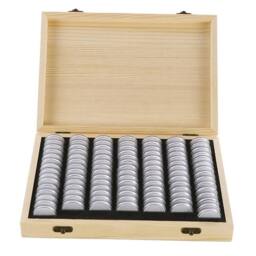 Kelvenix 100Pcs Coins Display Storage Box Case Capsules in Beige - Size: 500mm - thumbnail 1