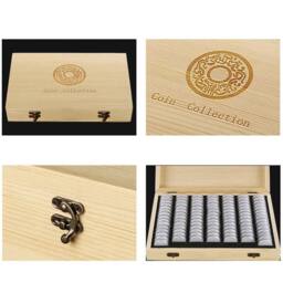 Kelvenix 100Pcs Coins Display Storage Box Case Capsules in Beige - Size: 500mm - thumbnail 3