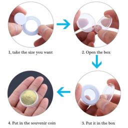 Kelvenix 100Pcs Coins Display Storage Box Case Capsules in Beige - Size: 500mm - thumbnail 4