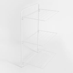 OHS Over The Door Tiered Foldable Drying Rack Towel Storage Organiser Rail Hanger in White - thumbnail 6