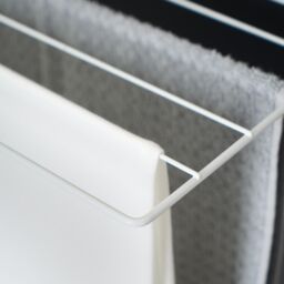 OHS Over The Door Tiered Foldable Drying Rack Towel Storage Organiser Rail Hanger in White - thumbnail 5