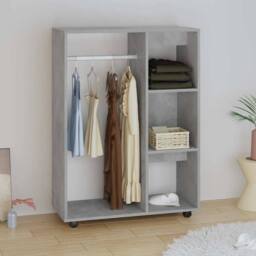 Berkfield Home Wardrobe Concrete Grey 80x40x110 cm Engineered Wood - Size: 80 x 40 x 110 cm - thumbnail 1