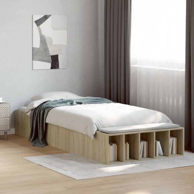Berkfield Home Bed Frame without Mattress Sonoma Oak 100x200 cm in Brown - image 1