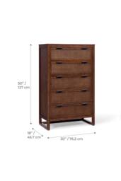 Teamson Home Hatteras Chest of Drawers 5 Drawer Bedroom Dresser in Walnut - thumbnail 5