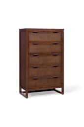 Teamson Home Hatteras Chest of Drawers 5 Drawer Bedroom Dresser in Walnut