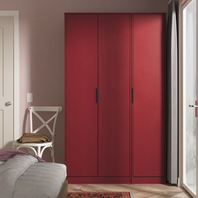 Ready Assembled 2 U Fuji 3 Door Wardrobe (Ready Assembled) in Dark Red - image 1