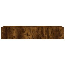 Berkfield Home TV Wall Cabinets with LED Lights 2 pcs Smoked Oak 80x35x31 cm in Brown - Size: 80 x 35 x 31 cm - thumbnail 9