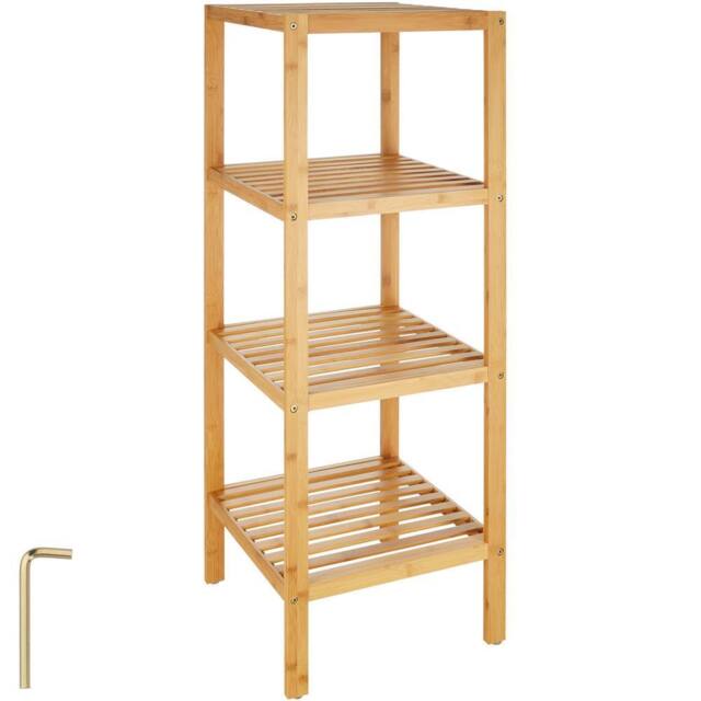 tectake Standing Bathroom Shelf Cornelia in Brown - image 1
