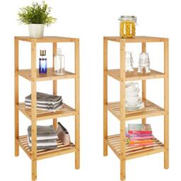 tectake Standing Bathroom Shelf Cornelia in Brown - thumbnail 2