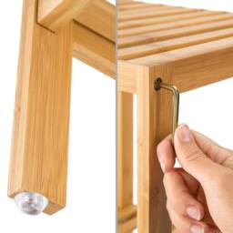 tectake Standing Bathroom Shelf Cornelia in Brown - thumbnail 3