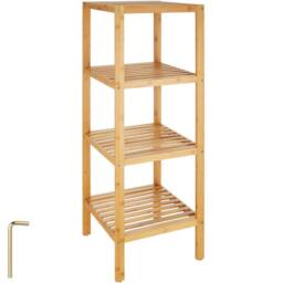 tectake Standing Bathroom Shelf Cornelia in Brown - thumbnail 1