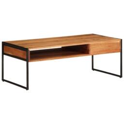 Berkfield Home Table Coffee Table 110x55x40 cm Solid Wood Acacia in Brown - Size: 110 x 55 x 40 cm - thumbnail 5