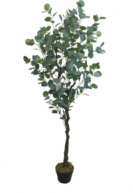 Tradala Trees Artificial Olive Tree Large Fake Olive Plants with Wood Trunk Decor in Pot in Dark Green - Size: 3ft