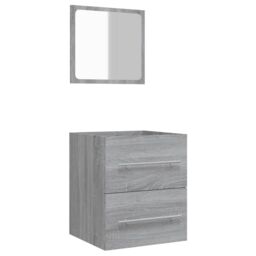 Berkfield Home Bathroom Cabinet with Mirror Grey Sonoma 41x38.5x48 cm Engineered Wood - thumbnail 2