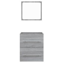 Berkfield Home Bathroom Cabinet with Mirror Grey Sonoma 41x38.5x48 cm Engineered Wood - thumbnail 5