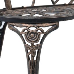 Berkfield Home Bistro Bench 100cm Bronze Cast Aluminium in Brown - thumbnail 5