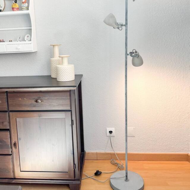 Wyld and Coco 3-Head Industrial Floor Lamp Grey Concrete 165 cm - image 1