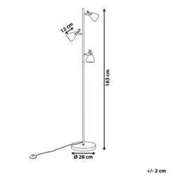 Wyld and Coco 3-Head Industrial Floor Lamp Grey Concrete 165 cm - thumbnail 3
