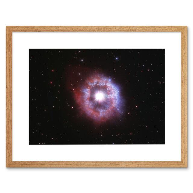 Artery8 Wall Art Print Hubble Space Astronomy AG Carinae Bright Luminous Blue Variable Celebrity Star w/ An Expanding Glowing Red Halo Ring Of Gas & - image 1