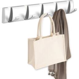 Kelvenix Coat Hooks Wall Mounted Drying Rack in Silver - Size: 0.6m2 - thumbnail 1