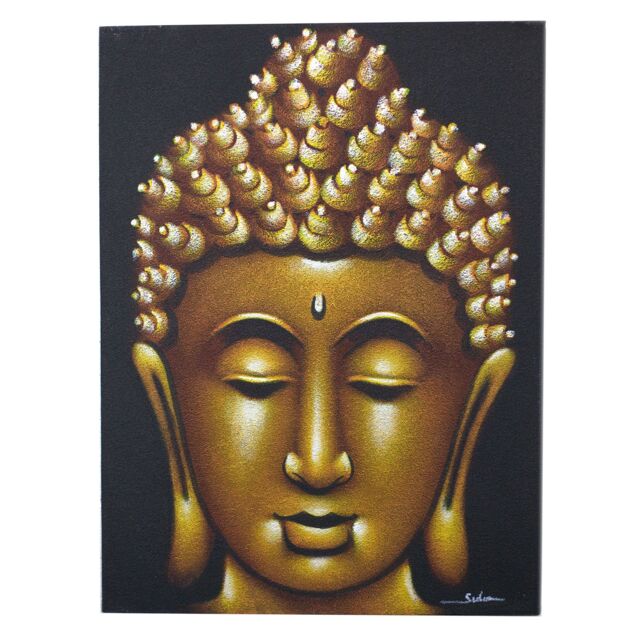 KDMD Buddha Painting - Gold Sand Finish in Yellow - image 1