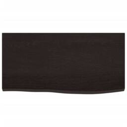 Berkfield Home Wall Shelf Dark Grey 60x30x2 cm Treated Solid Wood Oak in Dark Brown - Size: 60 x 30 x 2 cm - thumbnail 3