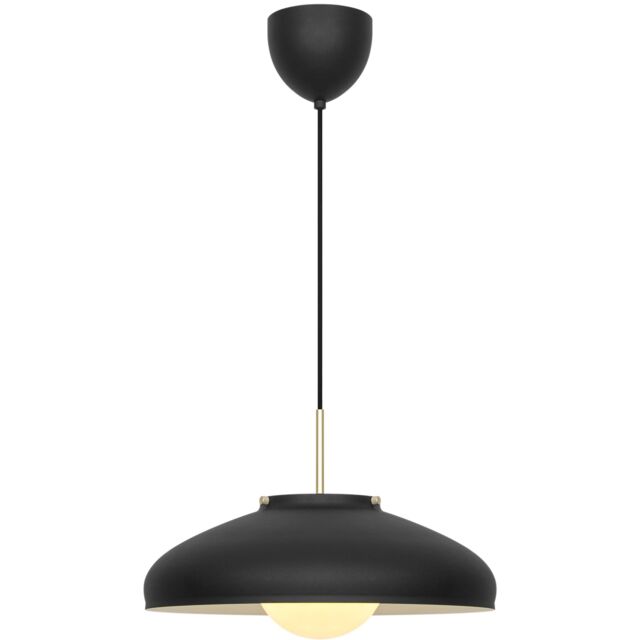 Nordlux Premium Indoor Pendant Light Black Metal E14 Glass Shade - Mains Powered, IP20 - image 1