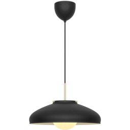 Nordlux Premium Indoor Pendant Light Black Metal E14 Glass Shade - Mains Powered, IP20 - thumbnail 1