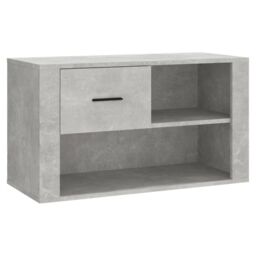 Berkfield Home Shoe Cabinet Concrete Grey 80x35x45 cm Engineered Wood - Size: 80 x 35 x 45 cm - thumbnail 2