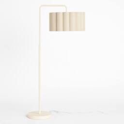 CGC Lighting Kyra Cream Off-White Angled Floor Lamp with Large Scalloped Lampshade - thumbnail 2