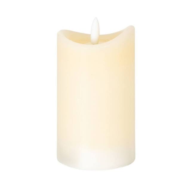 Lemon Pavilion Furniture and Decor Natural Glow 2.75x5 Melted LED Candle - Plastic - L7xW7xH12 cm - Cream