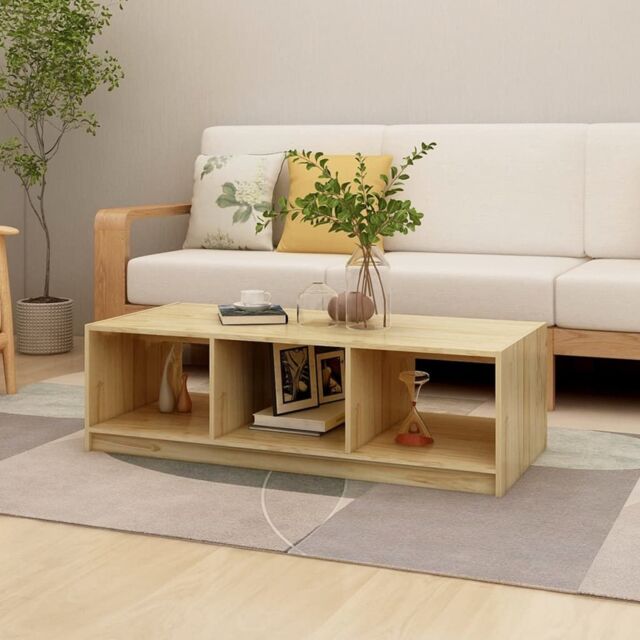 Berkfield Home Coffee Table 110x50x34 cm Solid Pinewood in Brown - Size: 110 x 50 x 34 cm - image 1