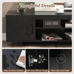 Costway 152 cm Entertain Center TV Stand for TVs up to 70 Inches in Black - thumbnail 5