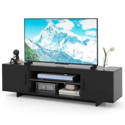 Costway 152 cm Entertain Center TV Stand for TVs up to 70 Inches in Black - thumbnail 1
