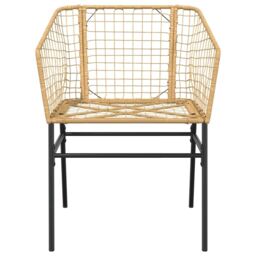 Berkfield Home 3 Piece Garden Dining Set Brown Poly Rattan Glass - thumbnail 5