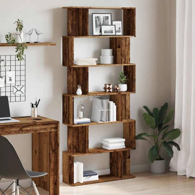 Berkfield Home Elegant Book Cabinet Old Wood 80x24x192 cm Engineered Wood in Brown - Size: 80 x 24 x 192 cm - image 1
